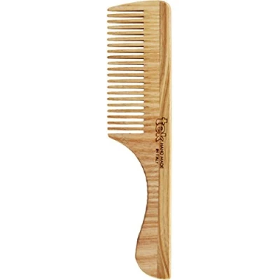 Image of TEK Fine Teeth Comb with Ash Wood Handle Handmade in Italy, for Hair 20 x 4.5 cm