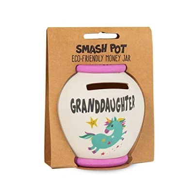 Image of History &amp; Heraldry Personalised Bamboo Smash Pot Money box (Granddaughter)