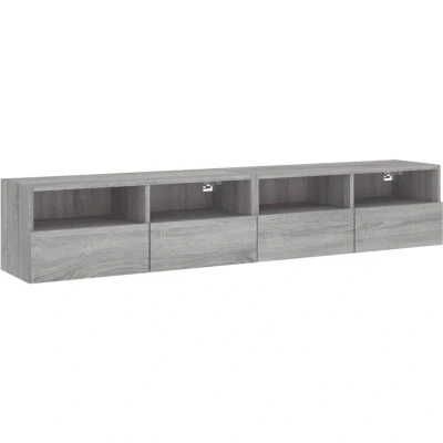 Image of vidaXL TV Wall Cabinets 2 pcs Grey Sonoma 80x30x30 cm Engineered Wood