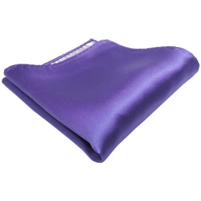 Image of TigerTie woven Designer Satin silk handkerchief in Lilac monochrome Pochette 30 x cm 100% pure