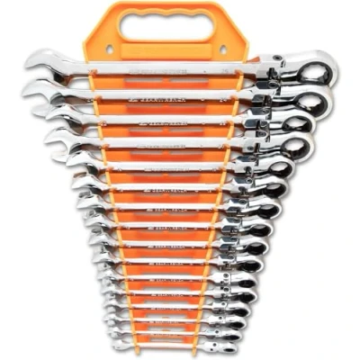 Image of GearWrench 9902D Flex Head Ratcheting Combination Wrench Set, Metric, 16 Piece