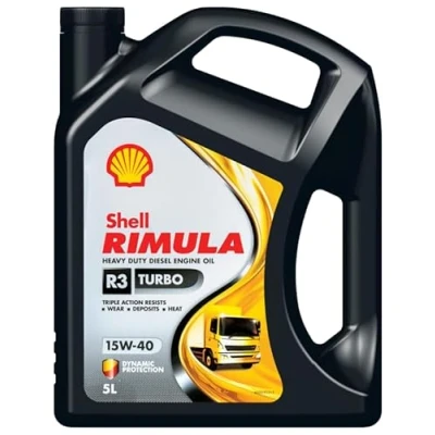Image of Shell Rimula R3 Turbo 15W 40 Heavy Duty Diesel Engine Oil 5 Litre 5L
