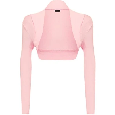 Image of WearAll Ladies Long Sleeve Shrug Womens Bolero Cardigan Top Pink 20 22