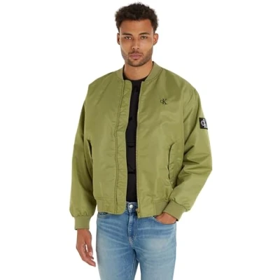 Image of Calvin Klein Jeans Men&#039;s BOMBER JACKET J30J325110 Woven, Dark Juniper, M