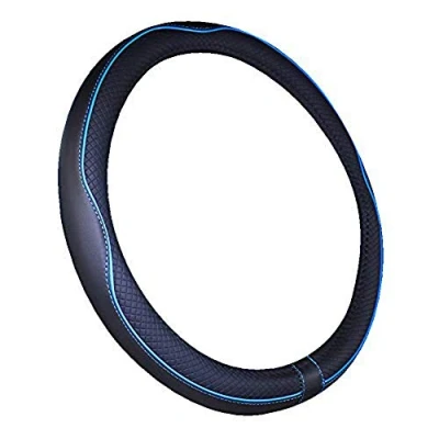 Image of Mayco Bell Boat Steering Wheel Cover Microfiber Leather 13 13.5 inch (Black Blue)