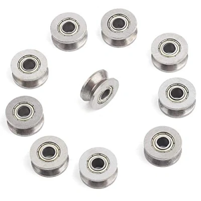 Image of V Groove Bearing, Pulley, 10pcs V624ZZ Ball Bearing Pulley For Rail Track Linear Motion System 4 * 13 6mm