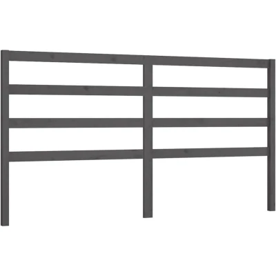 Image of vidaXL Bed Headboard Grey 206x4x100 cm Solid Wood Pine