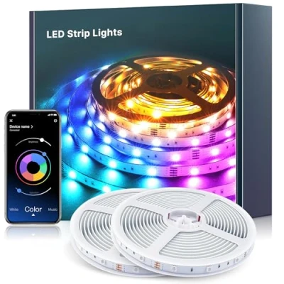 Image of Mexllex LED Strip Lights 40M Music Sync Color Changing RGB with Remote, App Controlled Lights, Sensitve Built in Mic, Rope Lights(App+Remote)