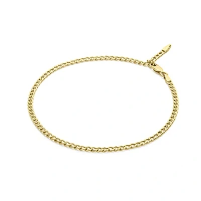 Image of Carissima Gold Women&#039;s 9 ct Yellow Adjustable Curb Chain Anklet of Length 25.5 cm/10 Inch