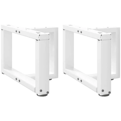 Image of vidaXL Coffee Table Legs T Shaped 2 pcs White 40x25x(30 31) cm Steel