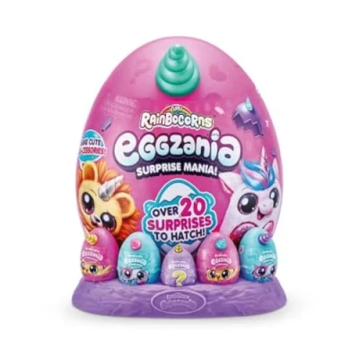 Image of Rainbocorns Eggzania Surprise Mania Mystic Elle the Unicorn Collectible Plush Over 20 Surprises Inside, 28 cm, Cuddle Stuffed Animal,Wearable Accessories (Unicorn)