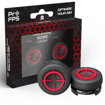 Image of ProFPS Thumbsticks: PS5 Accessories &amp; PS4 2 Concave Enhanced Controller Sticks for Aimbot Precision Essential PlayStation 5 Thumb Grips Esports