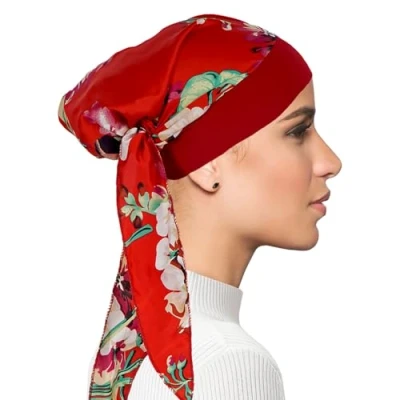 Image of FADACHY Chemo Headwear for Women Head Scarfs Turbans UK Cancer Scarves Bandanas Long Hair Silky Scarf Headwraps Hats