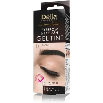 Image of Delia Cosmetics BLACK Eyebrow &amp; Eyelashes Tint, Innovative Formula, Easy 15 Applications, Full Treatment Kit