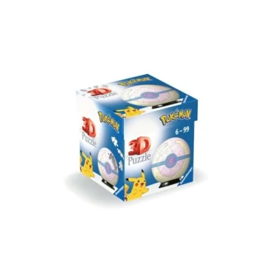 Image of Ravensburger Pokemon Pokeball Heal Ball 3D Jigsaw Puzzle for Adults and Kids Age 6 Years Up 54 Pieces No Glue Required, Rosa