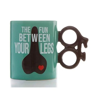 Image of Boxer Gifts Funny Cycling Gift Mug Fun Between Legs Novelty Bike For Men Cyclists Mountain Biking Presents, Blue