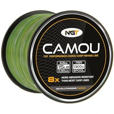 Image of NGT 2 x Bulk Spools Carp &amp; Coarse Fishing Line Camo Colour available in 8lb 10lb 12lb 15lb Breaking Strain (15lb / 6.8Kg 0.30mm 1300m per spool)