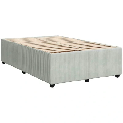 Image of vidaXL Bed Frame Velvet Light Grey 120x200 cm Comfortable Soft Bedroom Bedstead with Optimal Slat Support