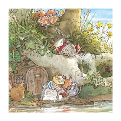 Image of Brambly Hedge Cooling Off by the Stream Blank Greeting Card with Envelope