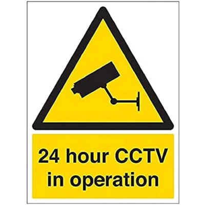 Image of V Safety Eco Friendly Warning Security 24 Hour Cctv In Operation 150 x 200 mm
