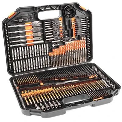 Image of Terratek Combination 246Pc drill bit Set. Includes HSS Titanium Twist Bits, Wood Screwdriver Masonry Bits set &amp; More with sets Storage Case Included
