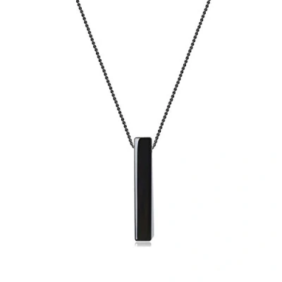 Image of COAI Simple Bar Necklace Crystal for Women Men, Black Obsidian 60cm