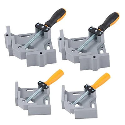 Image of KATSU 90 Degree Right Angle Clamp, 4PCs Heavy Duty Corner Vice Aluminum Alloy Adjustable Swing Bench Tool for DIY Woodworking Welding Cabinet Drawer Carpenter, 2 Different Sizes 402316
