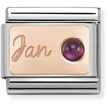 Image of Nomination Rose Gold January Garnet Charm