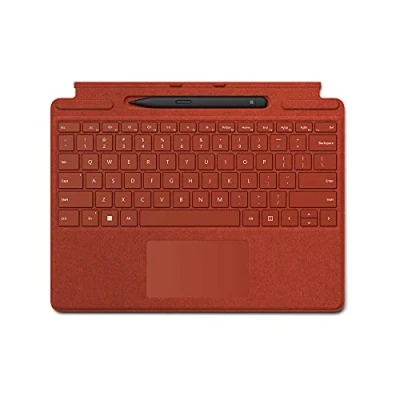 Image of Microsoft Surface Pro 9, 8 or X Signature Type cover Red and Slim Pen 2 Black bundle