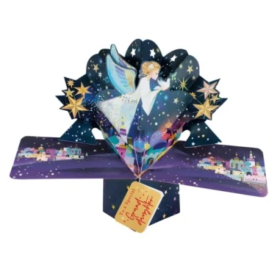 Image of Granddaughter Christmas Card 3D Angel Pop Up Xmas Cards POP059X07