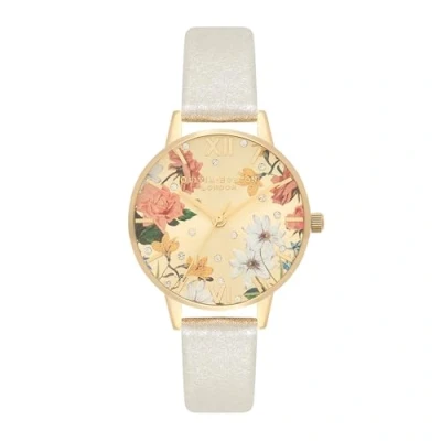 Image of Olivia Burton Analogue Quartz Watch for Women with Silver Leather Strap OB16BF35