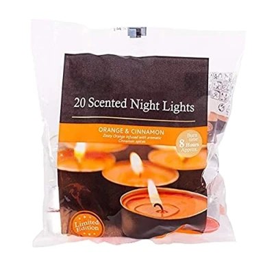 Image of PHG Fresh Scented Tealight Candle with 8 Hour Burn Time Long Lasting Set Fancy Candles for Home Decoration Premium Quality (Orange and Cinnamon)
