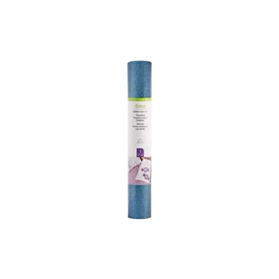 Image of Cricut Glitter Iron On Aqua 48cm (19&quot;) Heat Transfer Vinyl Roll (HTV) For use with all Cutting Machines