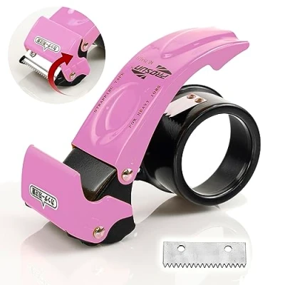 Image of PROSUN Blade Safety Pink Cover 2 Inch Professional Packing Tape Dispenser Packaging Metal Handheld Gun Sealing Cutter