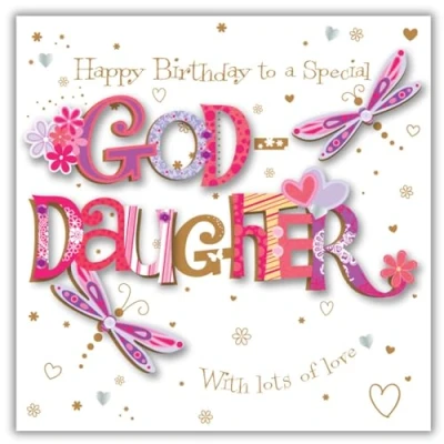 Image of Goddaughter Birthday Handmade Embellished Greeting Card By Talking Pictures Cards