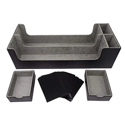 Image of docsmagic.de Premium 2 Row Trading Card Storage Box Black + Trays &amp; Divider MTG PKM YGO