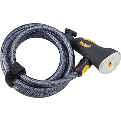 Image of On Guard Doberman 8028 Keyed Coil Lock Black, 18.5 x 1.2 cm