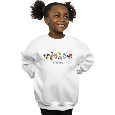 Image of Disney Girls Mickey Mouse and Friends Sweatshirt White 3 4 Years