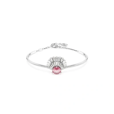 Image of Swarovski Idyllia bangle, Shell, Pink, Rhodium plated