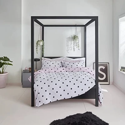 Image of Sassy B Spot on Polka King Duvet Set Black/White