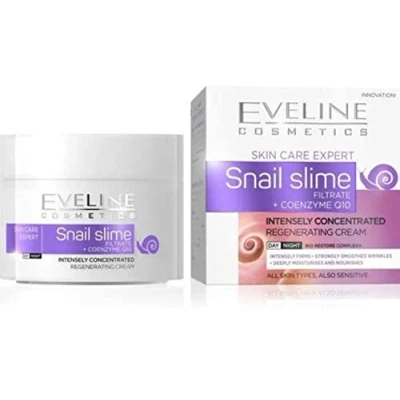 Image of Eveline Skin Care Expert Concentrated Regenerating Cream with Snail Slime Filtrate and Coenzyme Q10 for Day Night 50ml