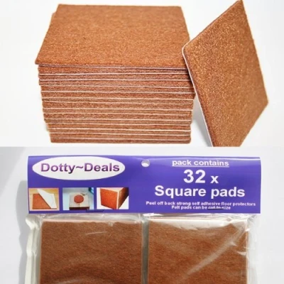 Image of 32x Square Self Adhesive Felt Floor Protector Pads.