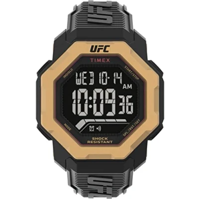 Image of Timex UFC Strength Knockout Men&#039;s 48mm Black Resin Strap Watch TW2V89000