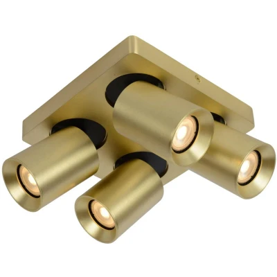 Image of Nigel Modern Ceiling Spotlight LED Dim to warm GU10 4x5W 2200K/3000K Matt Gold, Brass