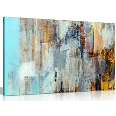 Image of Abstract Modern Contemporary Home Canvas Wall Art Picture Print (24x16in)