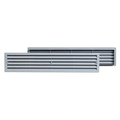Image of Two Sided Grey Air Vent Grille 450mm x 92mm Bathroom Door Ventilation Louvre Cover.