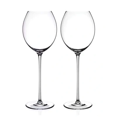 Image of DIAMANTE White Wine Glasses Pair &#039;Elegance&#039; Collection Undecorated Crystal Set of 2