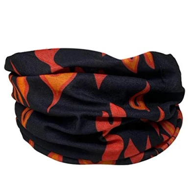 Image of Unisex Seamless Headwear Bandana Scarf Elastic Headband Balaclava Snood Face Covering Mask (Fire Flame Print)