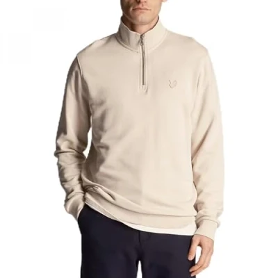 Image of Lyle &amp; Scott Tonal Eagle 1/4 Zip Sweatshirt Cove S