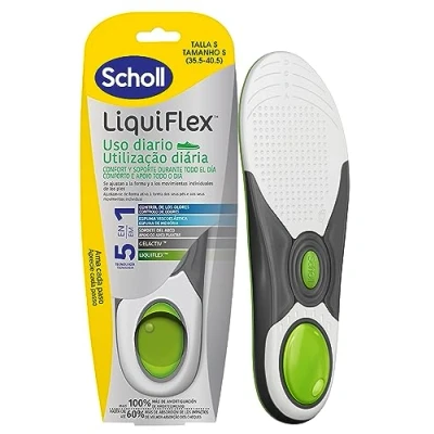 Image of Scholl LiquiFlex Daily Support Insoles Women&#039;s Footwear Size 5.5 7.5 Memory Foam Arch 1 Pair